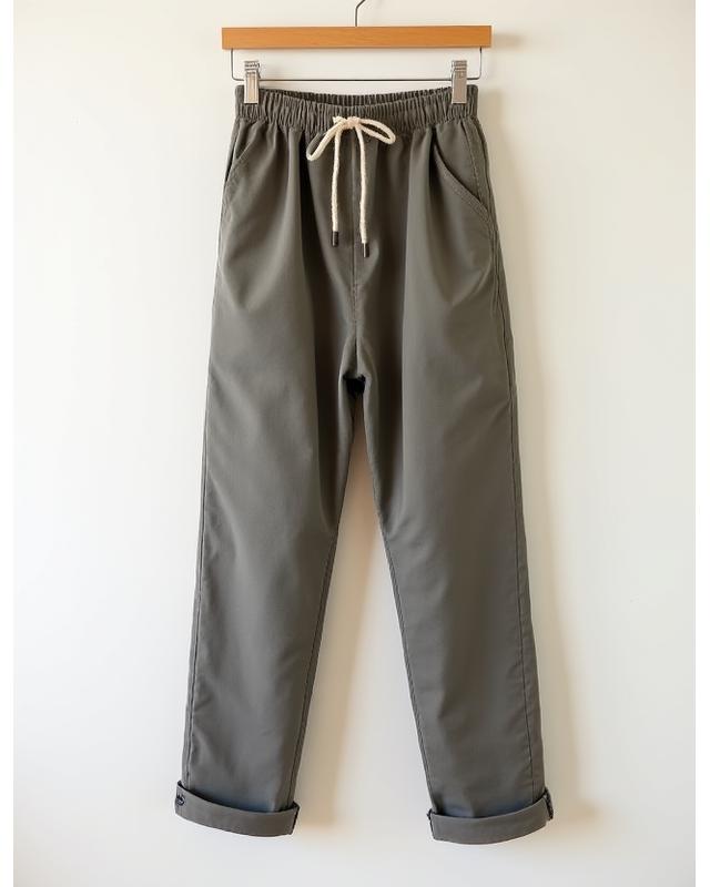 Lässige Baumwollhose in neutralen Farben