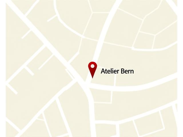 Karte von Bern, die das Atelier Bern im Stadtzentrum zeigt